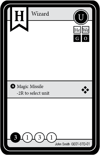 Crystal Heroes - Prototype card layout